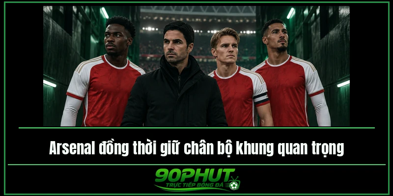 Arsenal đồng thời giữ chân bộ khung quan trọng Arsenal đồng thời giữ chân bộ khung quan trọng
