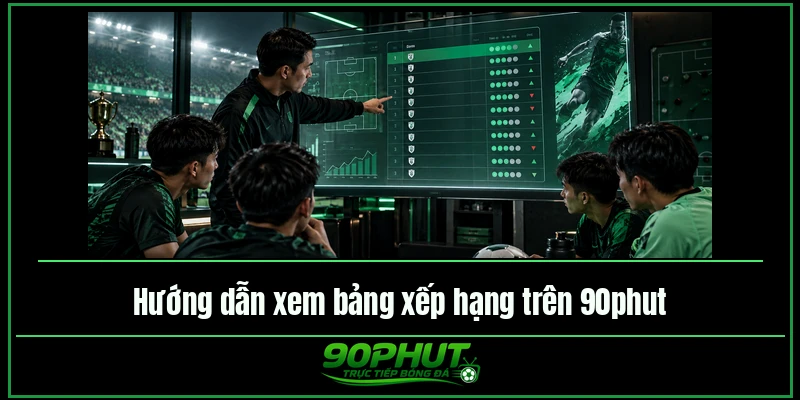 Hướng dẫn xem bảng xếp hạng bóng đá trên trực tiếp bóng đá 90phut Hướng dẫn xem bảng xếp hạng bóng đá trên trực tiếp bóng đá 90phut