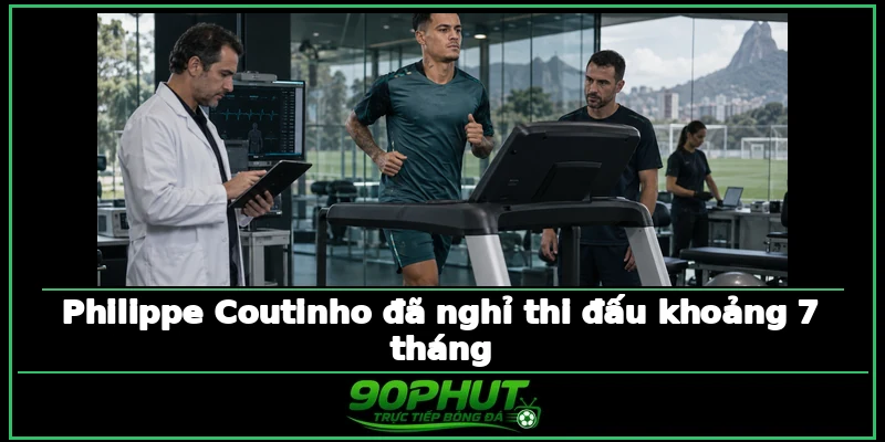 Philippe Coutinho đã nghỉ thi đấu khoảng 7 tháng