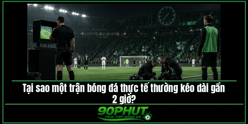 Tại sao một trận bóng đá thực tế thường kéo dài gần 2 giờ Tại sao một trận bóng đá thực tế thường kéo dài gần 2 giờ