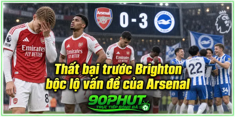 Thất bại trước Brighton bộc lộ vấn đề của Arsenal Thất bại trước Brighton bộc lộ vấn đề của Arsenal