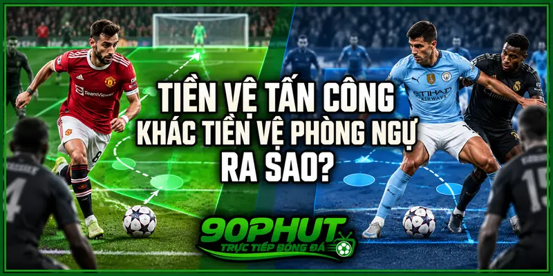 Tiền vệ tấn công khác tiền vệ phòng ngự ra sao