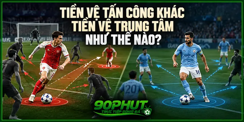 Tiền vệ tấn công khác tiền vệ trung tâm như thế nào
