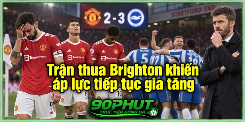 Trận thua Brighton khiến áp lực tiếp tục gia tăng Trận thua Brighton khiến áp lực tiếp tục gia tăng