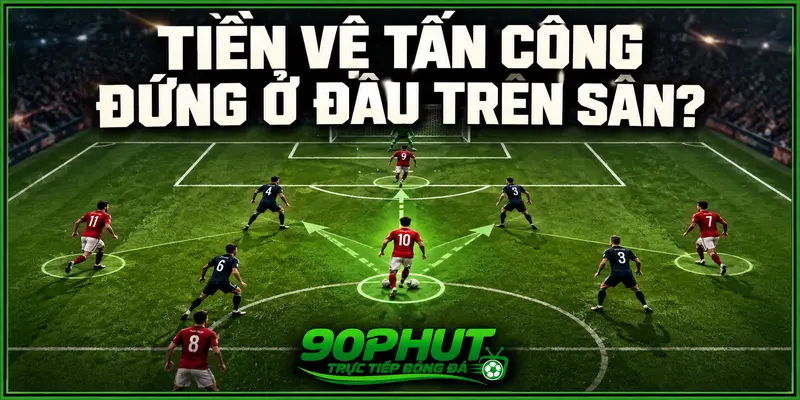 Tiền vệ tấn công đứng ở đâu trên sân